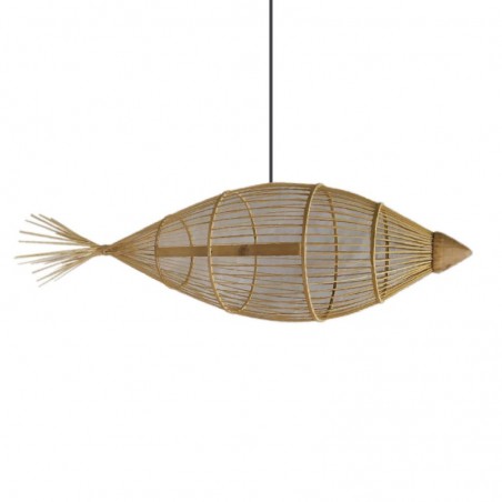 Lampe brun en bois | Plafonnier Lampe Night Mesh Lampes Morocha 75x20x20cm