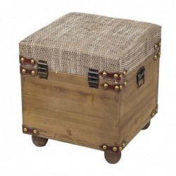 Baúl avec tiroir brun de MDF et PVC | Vintage Suitcase Trunk Vintage Suitcases Décoration 38x35x35cm