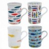 Tasse - Coupe avec filtre 4 unités Porcelaine multicolore | Théière chinoise de théière en verre de tasse 11x8x11cm