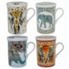 Tasse - Coupe avec filtre 4 unités Porcelaine multicolore | Théière chinoise de théière en verre de tasse 11x8x11cm