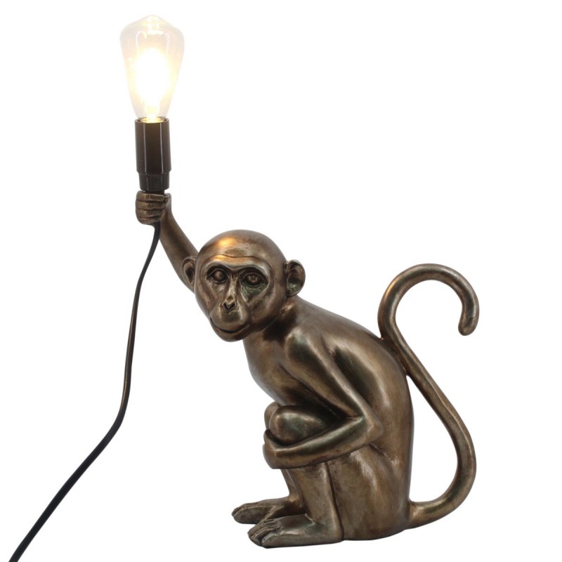 Résine en forme de lampe de forme singe gris | Lampe de pied lampe nuit maroci 31x16x27cm