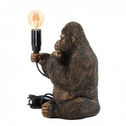 Résine grise Gorilla en forme de Lampara | Lampe de sol Lampe Night Table Marroqui Lampe 24x17x18cm