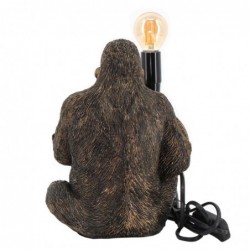 Résine grise Gorilla en forme de Lampara | Lampe de sol Lampe Night Table Marroqui Lampe 24x17x18cm