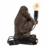 Résine grise Gorilla en forme de Lampara | Lampe de sol Lampe Night Table Marroqui Lampe 24x17x18cm