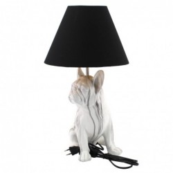 Lampe de résine en forme de bouledogue | Lampe à pied Table de nuit Table de nuit Morochan Lampes 48x25x31cm