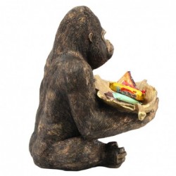 Figure Gorilla avec résine de feuilles d'or | Gorilla Figure Figurines décoratives Décoration Salon 38x31x39cm