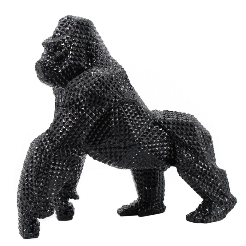 Gorilla Figure Promenade Noir Résine | Figurines Gorilla Figurines Décoration Salon 40x2443cm