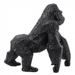 Gorilla Figure Promenade Noir Résine | Figurines Gorilla Figurines Décoration Salon 40x2443cm