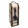 Box Brown Wine of MDF Tissu peint | Bouteilles bouteilles bouteilles empilables bois 36x11x11cm