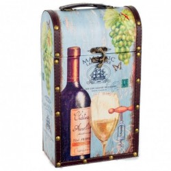 Blue MDF Wine Case Tissu...