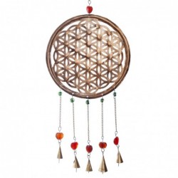 Ornement Flower Life Cascbles Brown | Mandalas décoratifs pendentif mandalas décoratifs mur 67x2x25cm