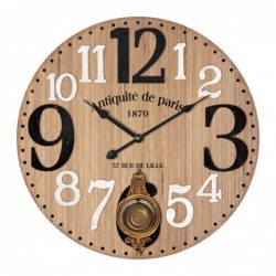 Horloge murale brune MDF |...