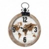 MDF Blanc MapMundi Horloge murale | Vintage Watch Watch Wall Vintage mur mur mural 54x7x40cm