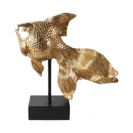 Figure Fish avec base de résine dorée | Figure marine Figure Marine Figures 26x12x25cm