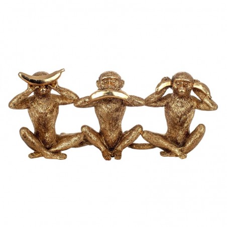 Figure Resin Golden Monkeys | Figure mono décoration Décoration moderne Figures 17x9x40cm