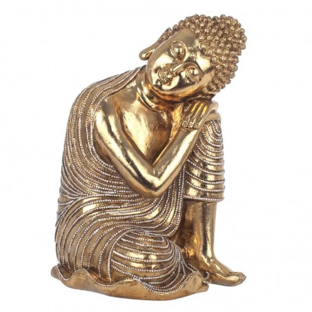 Bouddha Sente Dorado de Resin | Bouddha Figure Resin Figures pour la décoration de figurines de jardin 33x9x22cm