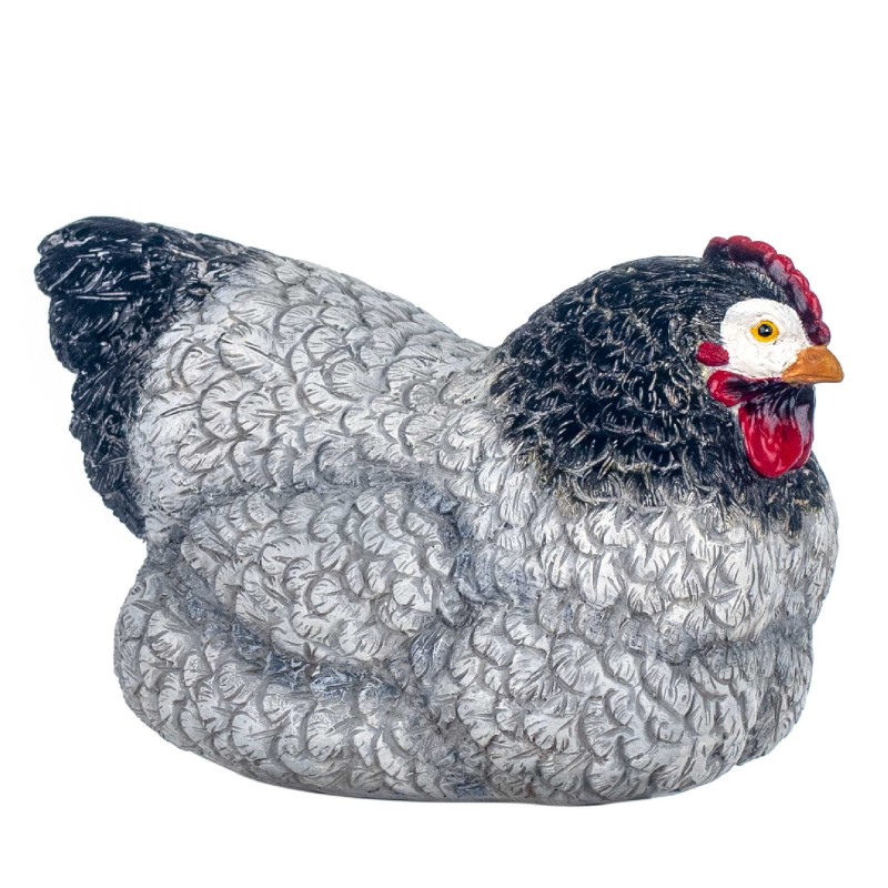 Figure Grey Resin Gallina | GALLINA Figure Resin Figures pour la décoration de figurines de jardin 14x13x23cm