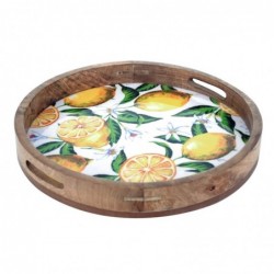 Tray rond limones en bois | Plats rectangulaires plats rectangulaires 5x35x35cm