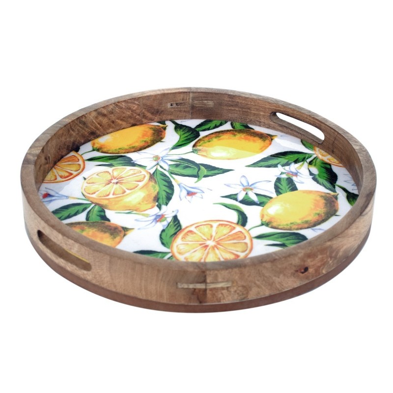 Tray rond limones en bois | Plats rectangulaires plats rectangulaires 5x35x35cm