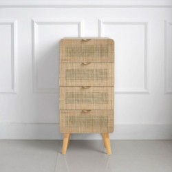 tiroir 4 tiroirs bruns de MDF | Rustic a dit Cajonera 82x30x37cm