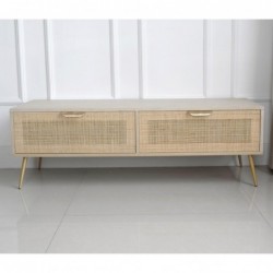 Meubles de télévision avec deux tiroirs bruns MDF | Télévision télévisée télévisée 40x40x120cm