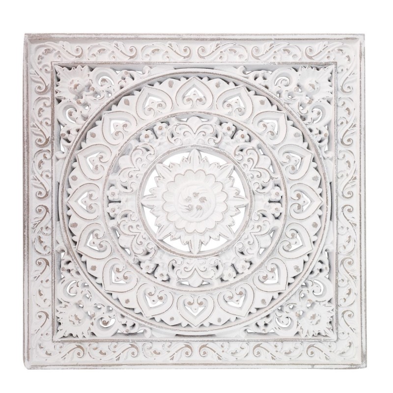 mur de mosaïque mur blanc de MDF | Plaque en bois assiette décorative plaques décoratives mur 40x2x40cm