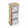 Organisation de bijoux 3 tiroirs bruns de MDF | Boîte de stockage de boîte de meubles avec couvercle 34x10x13cm