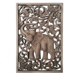 Mdf Brown Elephant Wall | Plaque en bois assiette décorative plaques décoratives mur 70x1x45cm