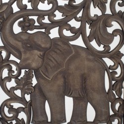 Mdf Brown Elephant Wall | Plaque en bois assiette décorative plaques décoratives mur 70x1x45cm