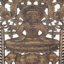 Mdf Brown Bouddha Mur | Plaque en bois assiette décorative plaques décoratives mur 70x1x45cm