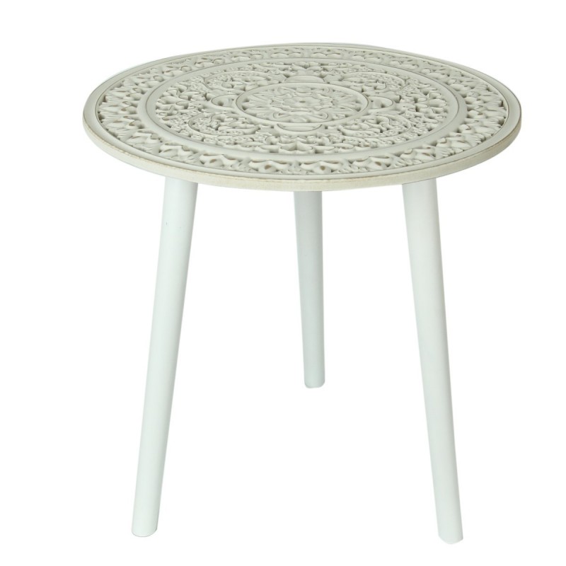 Table avec MDF White Mosaic | Table auxiliaire Round Auxiliary Table Mobiliario Garden 60x62x60cm