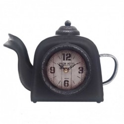 Black Metal Vintage Coffee Horloge | Table décorative table table table montre 18x8x25cm