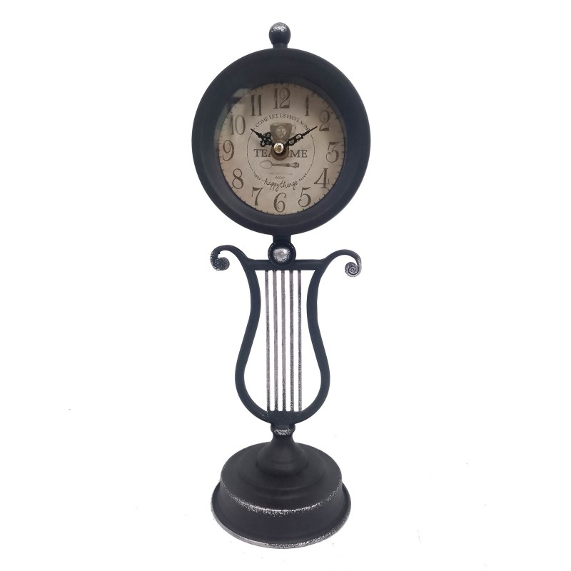 Black Metal Vintage Watch | Table de table Vintage Table Table Tableau Horloge 36x11x12cm