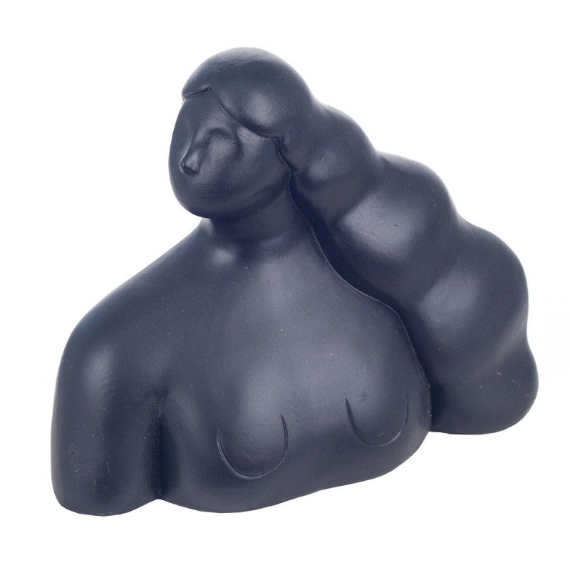 Busto Woman Black Resin | Figurines de la personne figurines pour la décoration de figurines de jardin 16x10x19cm