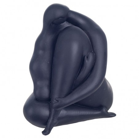 Figure femme résine noire | Figure de figure de personne pour la décoration de figurines de jardin 20x13x18cm