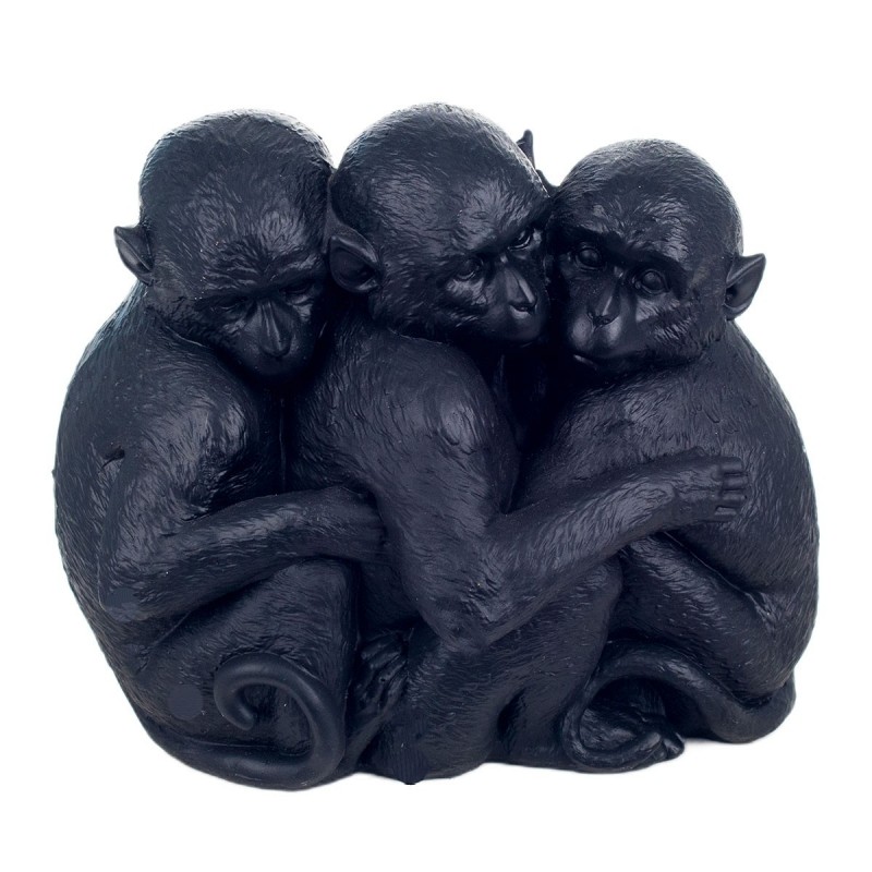 Figure 3 Singes de résine noire | Figure de figure mono décoration Décoration moderne Figures 17x12x19cm