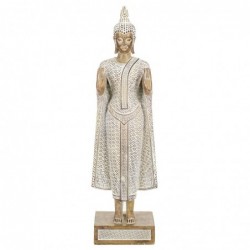 résine blanche Bouddha | Bouddha Figure Resin Figures pour le jardin Figure Resin Figure Decoration 40x7x12cm