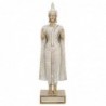 résine blanche Bouddha | Bouddha Figure Resin Figures pour le jardin Figure Resin Figure Decoration 40x7x12cm