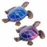 Turtle Figure 2 Unités Résine bleue | Figure de figure animale pour la décoration de la figure de jardin 4x12x12cm