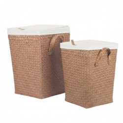 Pankets de rangement Vêtements 2 Uni Brown of Vegetable Fiber -Body | Panier de panier de salle de bain 45x31x31cm