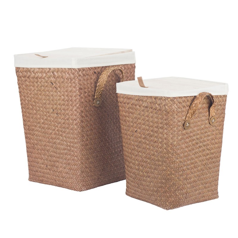 Pankets de rangement Vêtements 2 Uni Brown of Vegetable Fiber -Body | Panier de panier de salle de bain 45x31x31cm