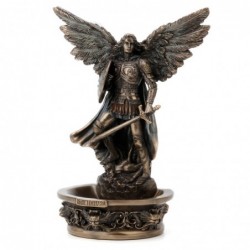 Archange Mihcael Gray de résine | Figurines de figurines pour la décoration de figurines de jardin 19x8x10cm