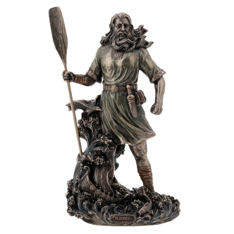 Figure Dieu de North Njord Dorado de Resin | Figurines de figurines pour le jardin 25x9x15cm