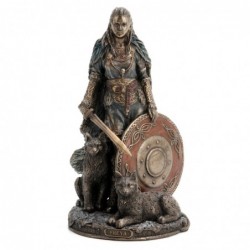 Figure Goda Freya Dorado de Resin | Figurines de la personne figurines pour la décoration de figurines de jardin 22x11x12cm