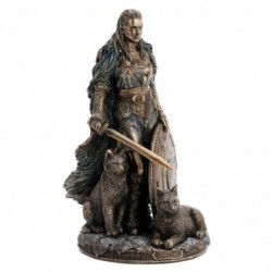 Figure Goda Freya Dorado de Resin | Figurines de la personne figurines pour la décoration de figurines de jardin 22x11x12cm