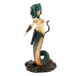 Figure Dorado Resin Sirène | Figurines de la personne figurines pour la décoration de figurines de jardin 21x11x13cm