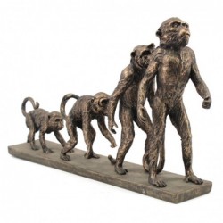 Figure Evolution du singe en résine noire | Figurines de la personne figurines pour la décoration de figurines de jardin 25x8x4