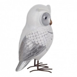 Figure de hibou en résine blanche | Chiffre de la résine de la chouette pour la décoration de résine de figure de jardin 18x10x