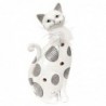 Figure Cat en résine blanche | Figure de la figure de chat pour la décoration de figurines de jardin 23x6x11cm