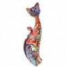 Figure Grapiti Multicolor Resin | Chiffre de figure de chat pour la décoration de résine de figure de jardin 34x11x12cm